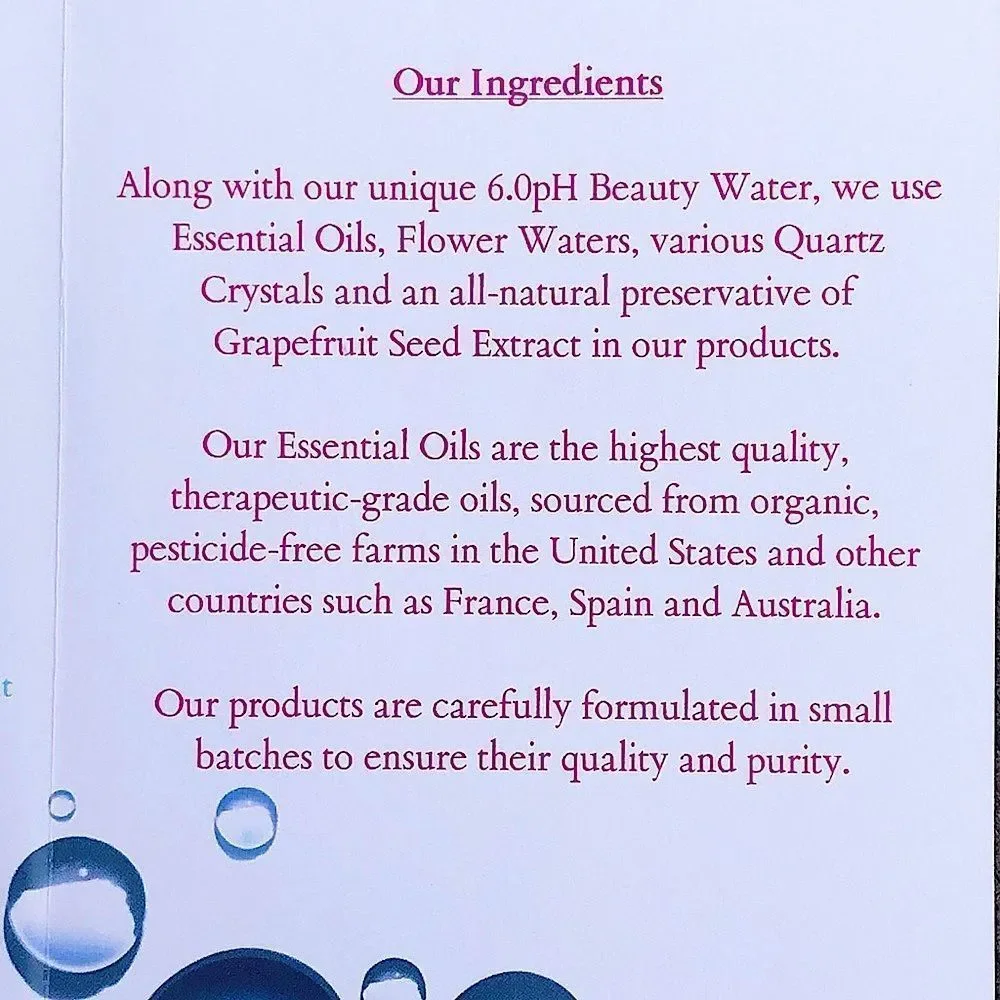 Anti-Aging Cooling Face Mist with Rose Quartz 6.0ph Japanese Beauty Water - Picture 7 of 13